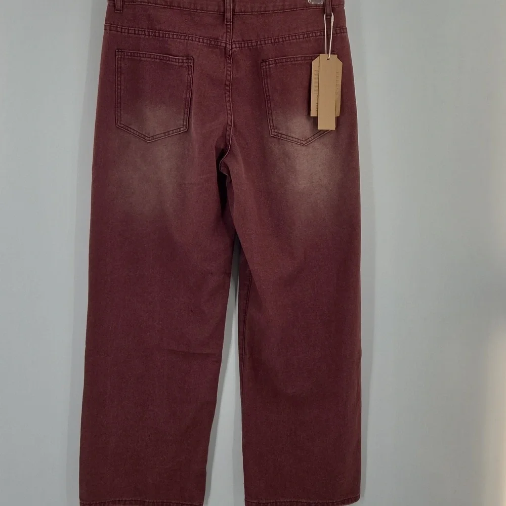 Mens Red Wide Leg Skater Jeans NWT
